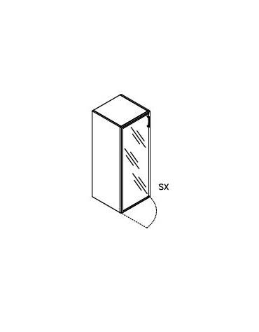 Contenitore armadio 1 anta con anta a vetro fumè o trasparente o acidato - cm 45x45x120h - Colore struttura a scelta