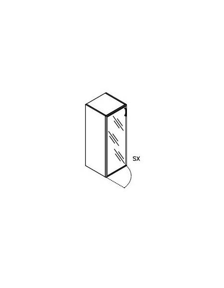 Contenitore armadio 1 anta con anta a vetro fumè o trasparente o acidato - cm 45x45x120h - Colore struttura a scelta
