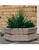 Fioriera esagonale per esterno in cemento calcestruzzo - colore Grigio travertino - cm 155x120x65h - Conforme ai CAM