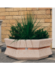 Fioriera esagonale  per esterno in cemento calcestruzzo - colore Bianco travertino - cm 155x120x65h -Conforme ai CAM