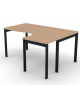 Workstation Dx forma a L, piano melaminico spessore mm 30 e struttura metallica gambe a ponte -Colori a scelta- cm 160x120x74,5h