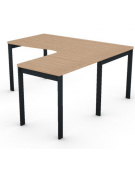 Workstation Dx forma a L, piano melaminico spessore mm 30 e struttura metallica gambe a ponte -Colori a scelta- cm 160x160x74,5h