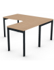 Workstation Dx forma a L, piano melaminico spessore mm 30 e struttura metallica gambe a ponte -Colori a scelta- cm 160x160x74,5h
