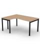 Workstation Sx forma a L, piano melaminico spessore mm 25 e struttura metallica gambe a ponte - Colori a scelta - cm 160x120x74h