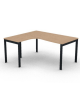 Workstation Sx forma a L, piano melaminico spessore mm 25 e struttura metallica gambe a ponte - Colori a scelta - cm 160x140x74h