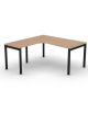 Workstation Sx forma a L, piano melaminico spessore mm 25 e struttura metallica gambe a ponte - Colori a scelta - cm 160x160x74h