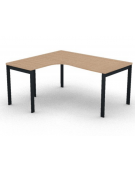 Workstation Sx forma a L, piano melaminico spessore mm 30 e struttura metallica gambe a ponte -Colori a scelta- cm 160x140x74,5h