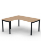 Workstation Sx forma a L, piano melaminico spessore mm 30 e struttura metallica gambe a ponte -Colori a scelta- cm 160x140x74,5h