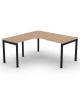 Workstation Sx forma a L, piano melaminico spessore mm 30 e struttura metallica gambe a ponte -Colori a scelta- cm 160x160x74,5h