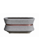 Fioriera in cemento calcestruzzo ovale colore Grigio pietra - con fascia color rame - cm 100x60x65h - conforme ai CAM