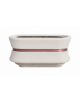 Fioriera in cemento calcestruzzo ovale colore Bianco pietra - con fascia color rame - cm 100x60x65h - conforme ai CAM