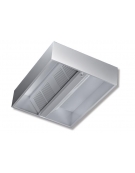 Cappa centrale cubica inox professionale per ristorazione cm 180x150x45h - Portata 3.400 metri cubi orari
