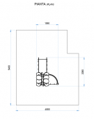 Mini torre singola con tetto, struttura in plastica riciclata, scivolo dritto in acciaio e step - cm 158x207x232h