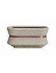 Fioriera in cemento calcestruzzo ovale colore Grigio sabbiato - con fascia color rame - cm 100x60x65h - conforme ai CAM