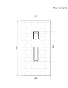 Torre con tetto, pali in alluminio rifiniti in legno dark, scivolo in polietilene, scala e pianale in lamiera - cm 117x456x330h