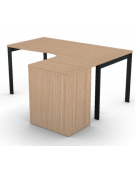 Workstation Dx con cassettiera portante e gambe a ponte - piano melaminico spessore mm 30 - Colori a scelta - cm 160x140x74,5h