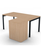 Workstation Dx con cassettiera portante e gambe a ponte - piano melaminico spessore mm 25 - Colori a scelta - cm 160x140x74h