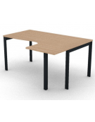 Workstation Dx con gamba autoportante e gambe a ponte - piano melaminico spessore mm 25 - Colori a scelta - cm 160x120x74h