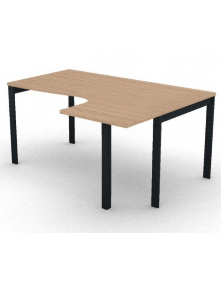 Workstation Dx con gamba autoportante e gambe a ponte - piano melaminico spessore mm 25 - Colori a scelta - cm 160x120x74h