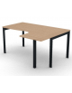 Workstation Dx con gamba autoportante e gambe a ponte - piano melaminico spessore mm 25 - Colori a scelta - cm 160x120x74h