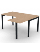 Workstation Dx con gamba autoportante e gambe a ponte - piano melaminico spessore mm 25 - Colori a scelta - cm 160x140x74h