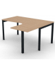 Workstation Dx con gamba autoportante e gambe a ponte - piano melaminico spessore mm 25 - Colori a scelta - cm 160x140x74h