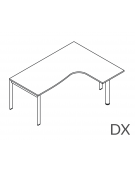 Workstation Dx con gamba autoportante e gambe a ponte - piano melaminico spessore mm 30 - Colori a scelta - cm 160x120x74,5h