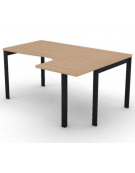 Workstation Dx con gamba autoportante e gambe a ponte - piano melaminico spessore mm 30 - Colori a scelta - cm 160x120x74,5h