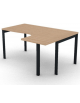 Workstation Dx con gamba autoportante e gambe a ponte - piano melaminico spessore mm 30 - Colori a scelta - cm 160x120x74,5h