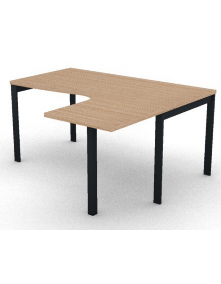 Workstation Dx con gamba autoportante e gambe a ponte - piano melaminico spessore mm 30 - Colori a scelta - cm 160x140x74,5h