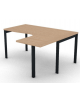Workstation Dx con gamba autoportante e gambe a ponte - piano melaminico spessore mm 30 - Colori a scelta - cm 160x140x74,5h