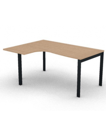 Workstation Sx con gamba autoportante e gambe a ponte - piano melaminico spessore mm 25 - Colori a scelta - cm 160x120x74h