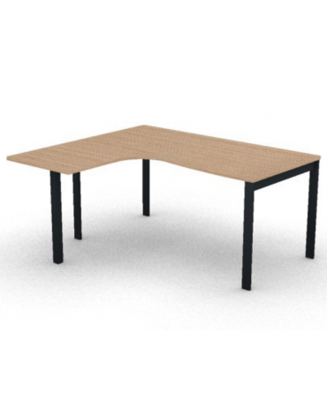 Workstation Sx con gamba autoportante e gambe a ponte - piano melaminico spessore mm 25 - Colori a scelta - cm 160x140x74h