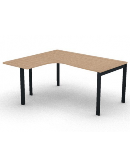 Workstation Sx con gamba autoportante e gambe a ponte - piano melaminico spessore mm 25 - Colori a scelta - cm 160x140x74h