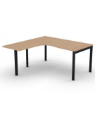 Workstation Sx con gamba autoportante e gambe a ponte - piano melaminico spessore mm 25 - Colori a scelta - cm 160x160x74h