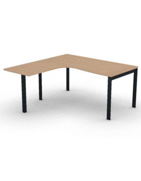 Workstation Sx con gamba autoportante e gambe a ponte - piano melaminico spessore mm 25 - Colori a scelta - cm 160x160x74h