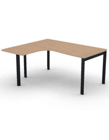 Workstation Sx con gamba autoportante e gambe a ponte - piano melaminico spessore mm 30- Colori a scelta - cm 160x140x74,5h