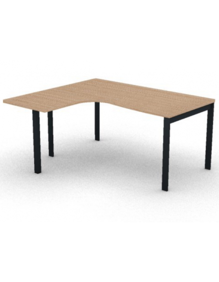 Workstation Sx con gamba autoportante e gambe a ponte - piano melaminico spessore mm 30- Colori a scelta - cm 160x140x74,5h
