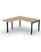 Workstation Sx con gamba autoportante e gambe a ponte - piano melaminico spessore mm 30- Colori a scelta - cm 160x160x74,5h