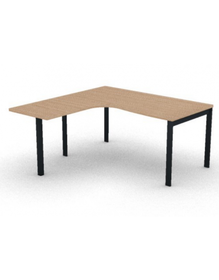 Workstation Sx con gamba autoportante e gambe a ponte - piano melaminico spessore mm 30- Colori a scelta - cm 160x160x74,5h