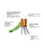 Scivolo scaly Sali&scendi con pali in plastica riciclata - scivolo in polietilene rotazionale h 90 cm - cm 285x68x176h