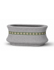 Fioriera ovale in cemento calcestruzzo colore Grigio pietra - con greca decorativa - cm 100x60x65h - Conforme ai CAM