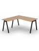 Workstation Sx forma a L con piano melaminico spessore mm 25 e gambe inclinate metalliche - Colori a scelta - cm 160x160x74h