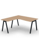 Workstation Sx forma a L con piano melaminico spessore mm 30 e gambe inclinate metalliche - Colori a scelta - cm 160x160x74,5h