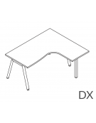 Workstation Dx con gamba autoportante e gambe inclienate - piano melaminico spessore mm 25 - Colori a scelta - cm 160x120x74h