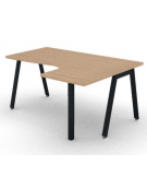 Workstation Dx con gamba autoportante e gambe inclienate - piano melaminico spessore mm 30 - Colori a scelta - cm 160x120x74,5h
