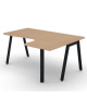 Workstation Dx con gamba autoportante e gambe inclienate - piano melaminico spessore mm 30 - Colori a scelta - cm 160x120x74,5h