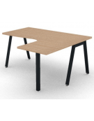 Workstation Dx con gamba autoportante e gambe inclienate - piano melaminico spessore mm 30 - Colori a scelta - cm 160x140x74,5h