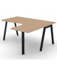Workstation Dx con gamba autoportante e gambe inclienate - piano melaminico spessore mm 30 - Colori a scelta - cm 160x140x74,5h