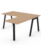 Workstation Dx con gamba autoportante e gambe inclienate - piano melaminico spessore mm 30 - Colori a scelta - cm 160x160x74,5h